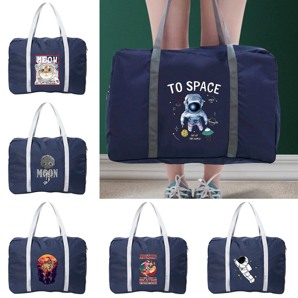 Astronaut Print Travel Tote Bag for Women