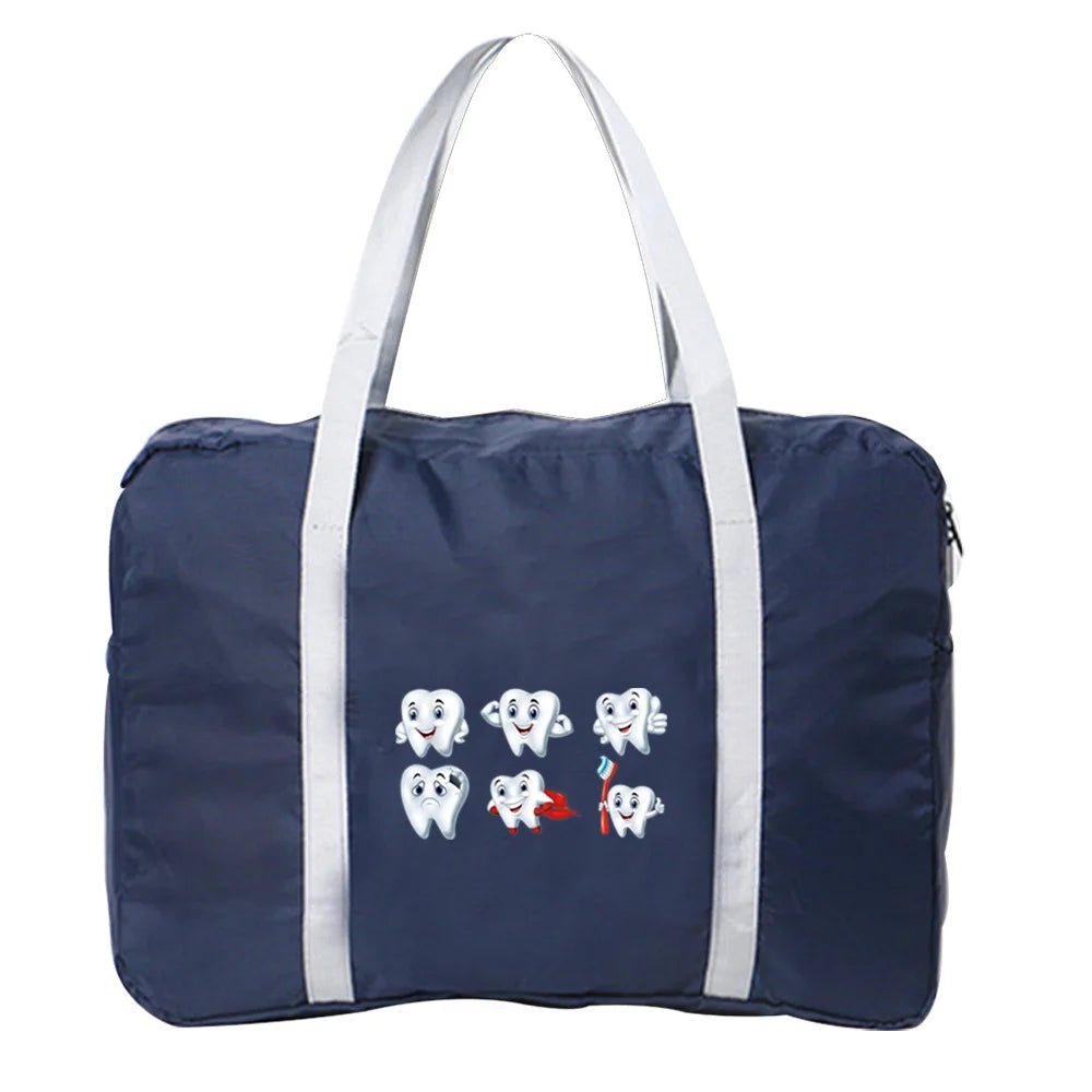 Waterproof Teeth Print Travel Bag Large Capacity Duffle Handbag