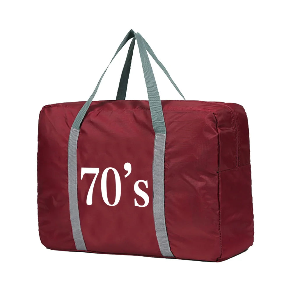 Women's Foldable Travel Luggage Bag - Year Series Print Duffle Handbag