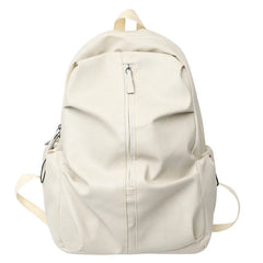 Folding Woman Backpack PU Leather Rucksack Multi-pocket Bagpacks School Bags