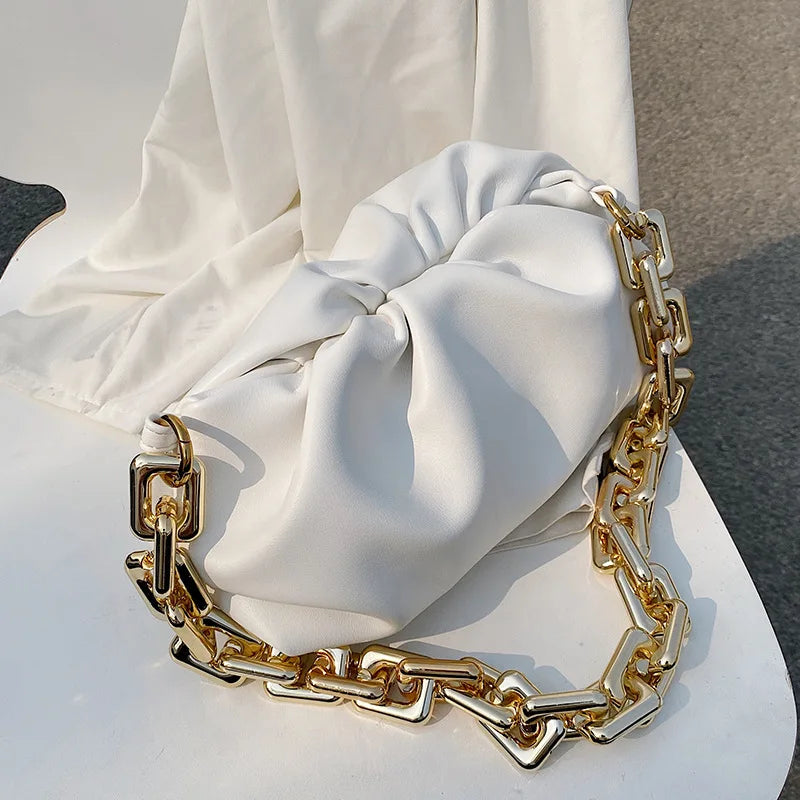 Women's Cloud Shoulder Bag with Thick Chain Handbag