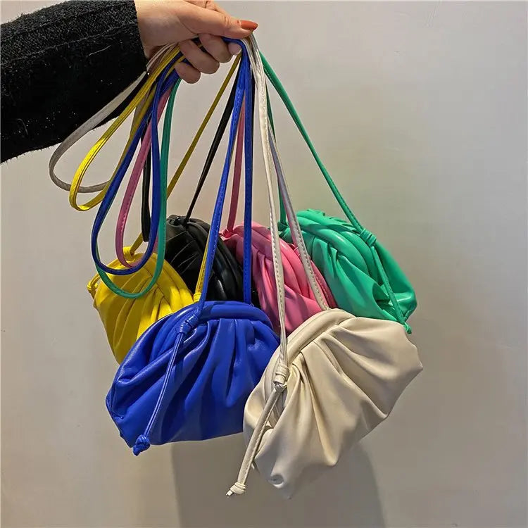 Mini Cloud Shoulder Bag for Women PU Leather Crossbody Clutch