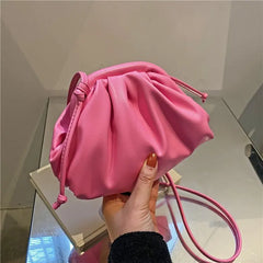 Mini Cloud Shoulder Bag for Women PU Leather Crossbody Clutch