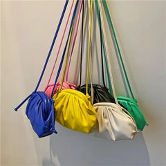 Mini Cloud Shoulder Bag for Women PU Leather Crossbody Clutch
