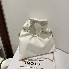 Small PU Leather Tote with Round Handle for Women