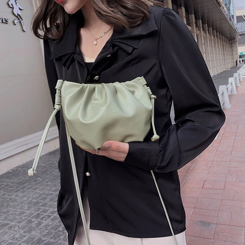 Soft-Faced PU Crossbody Bag Women Solid Underarm