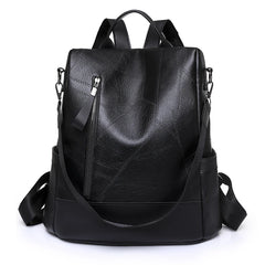 Girls Vintage Leather Backpack School Bag