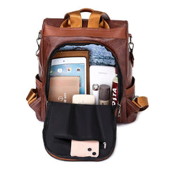 Vintage Leather Women's Backpack School Bag