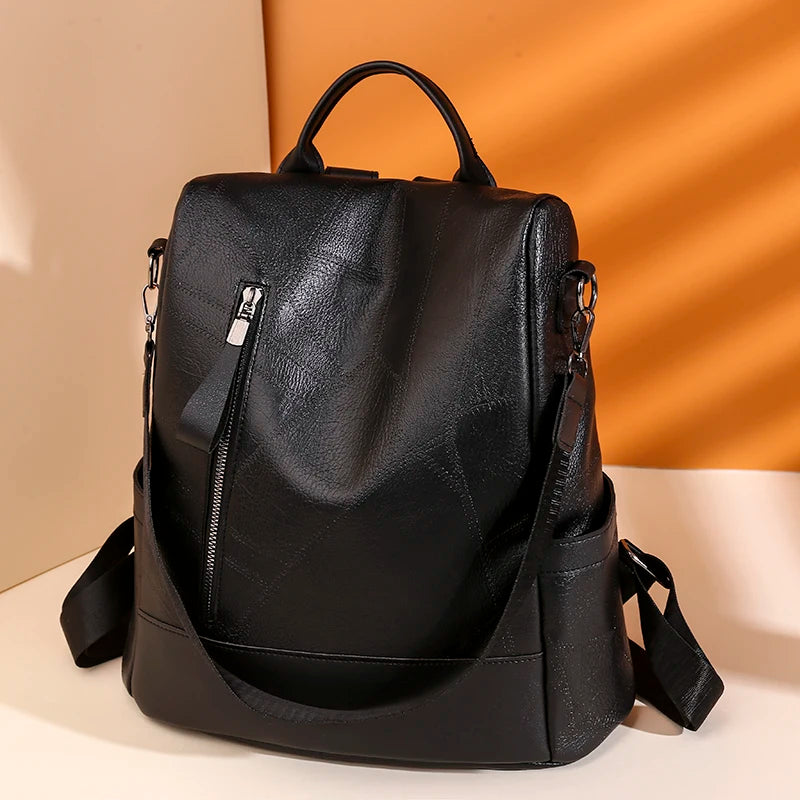 Vintage Leather Women's Backpack School Bag