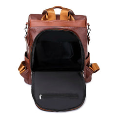 Women's Vintage Leather School Bag Backpack