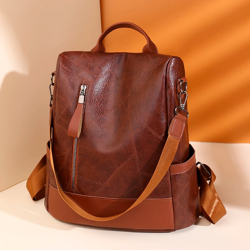 Vintage Leather Women's Backpack School Bag