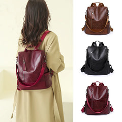 Vintage Leather Women's Backpack School Bag