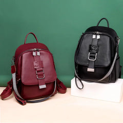 Vintage Leather Backpack for Women Girls School Travel Bagpack