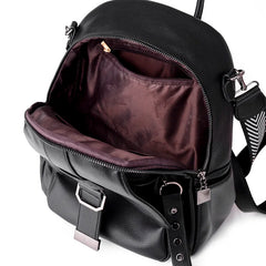 Vintage Leather Backpack for Women Girls School Travel Bagpack