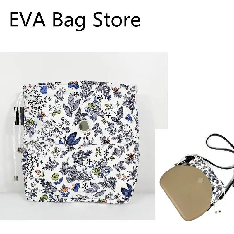 Flower Drawstring Canvas Bag for Obag Moon Style Inner Bag