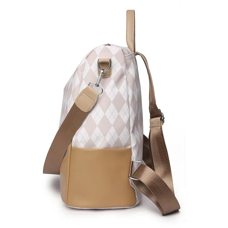Women Zipper Backpack PU Leather Crossbody Bag