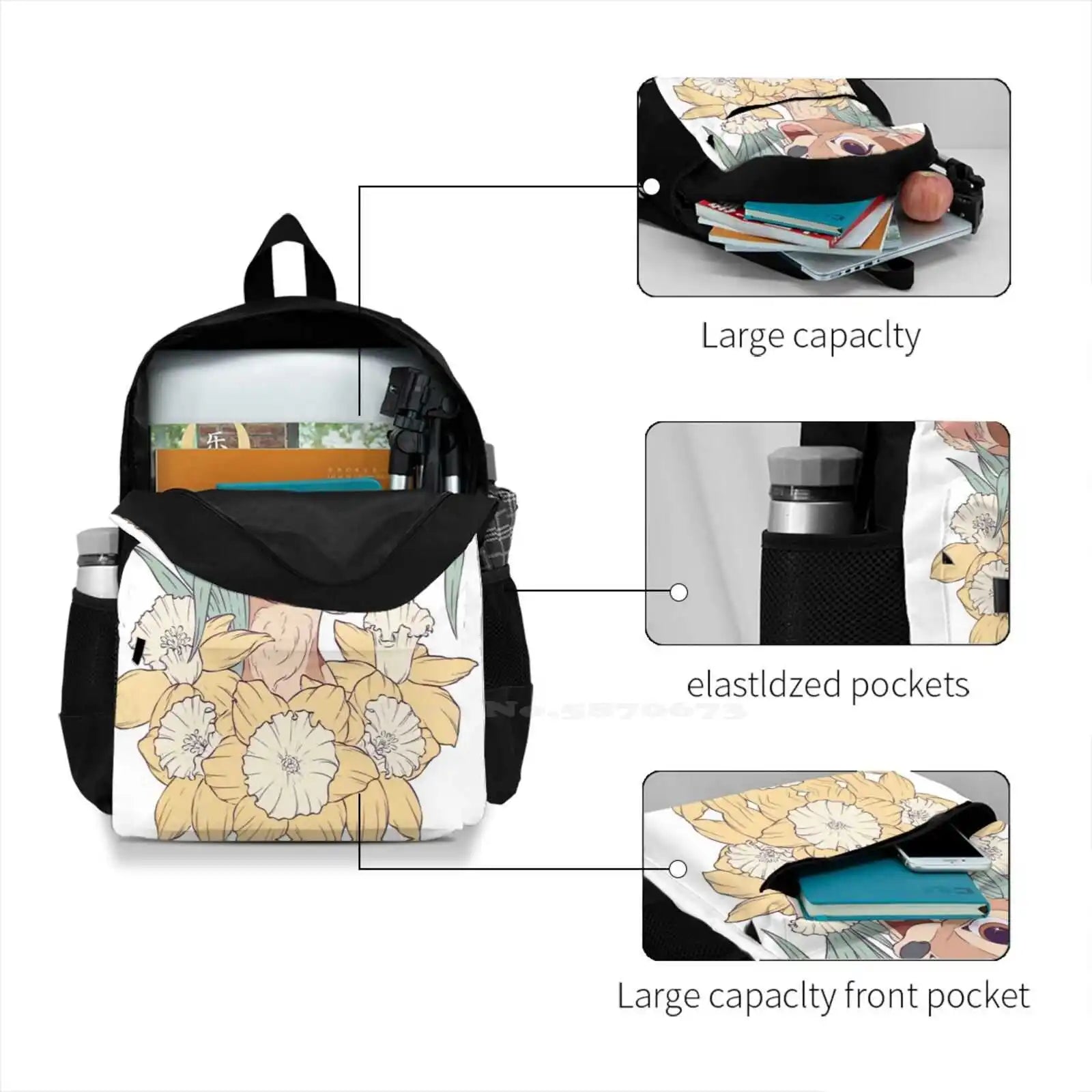 Forest Prince 3D Print Backpack Deer Fanart Casual Bag