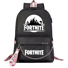 Fortnite Backpack for Teens, Luminous School Bag with USB Charging