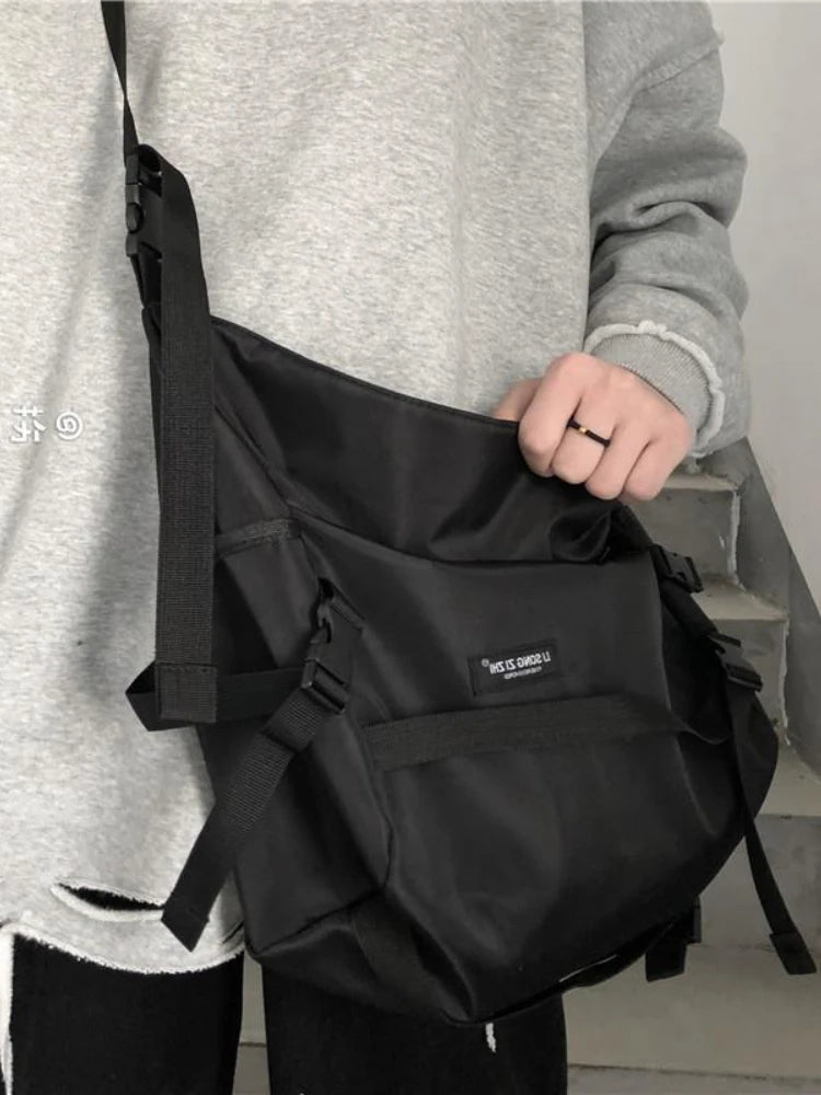 Foufurieux Messenger Bag Men Nylon Retro Outdoor Shoulder Crossbody Bag