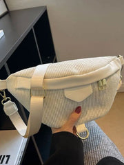 Striped Women's Chest Bags Autumn Winter Crossbody Bag