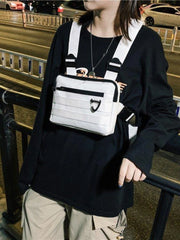 Men Tactical Belt Waist Bag Chest Pack Hip Hop Function Chest Rig Pack