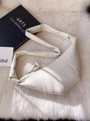 Foufurieux Vintage Sheepskin Underarm Bag Women Leather Chest Waist Bag
