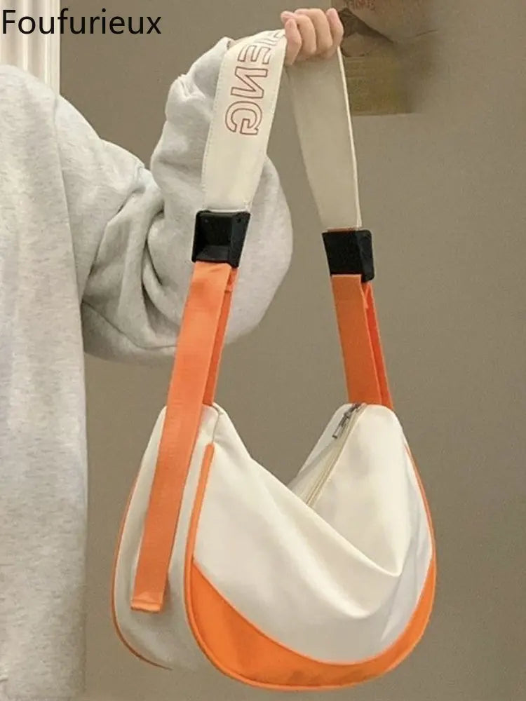 Nylon Messenger Bag Women Dumpling Bag Shoulder Bag