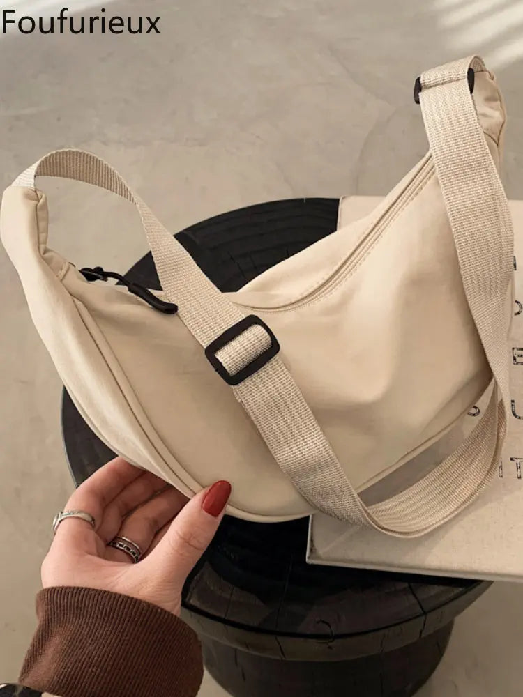 Foufurieux Women Waist Bag Canvas Fanny Pack Shoulder Bag Ladies Waist Pack
