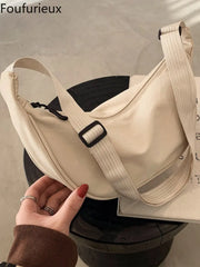 Foufurieux Women Waist Bag Canvas Fanny Pack Shoulder Bag Ladies Waist Pack