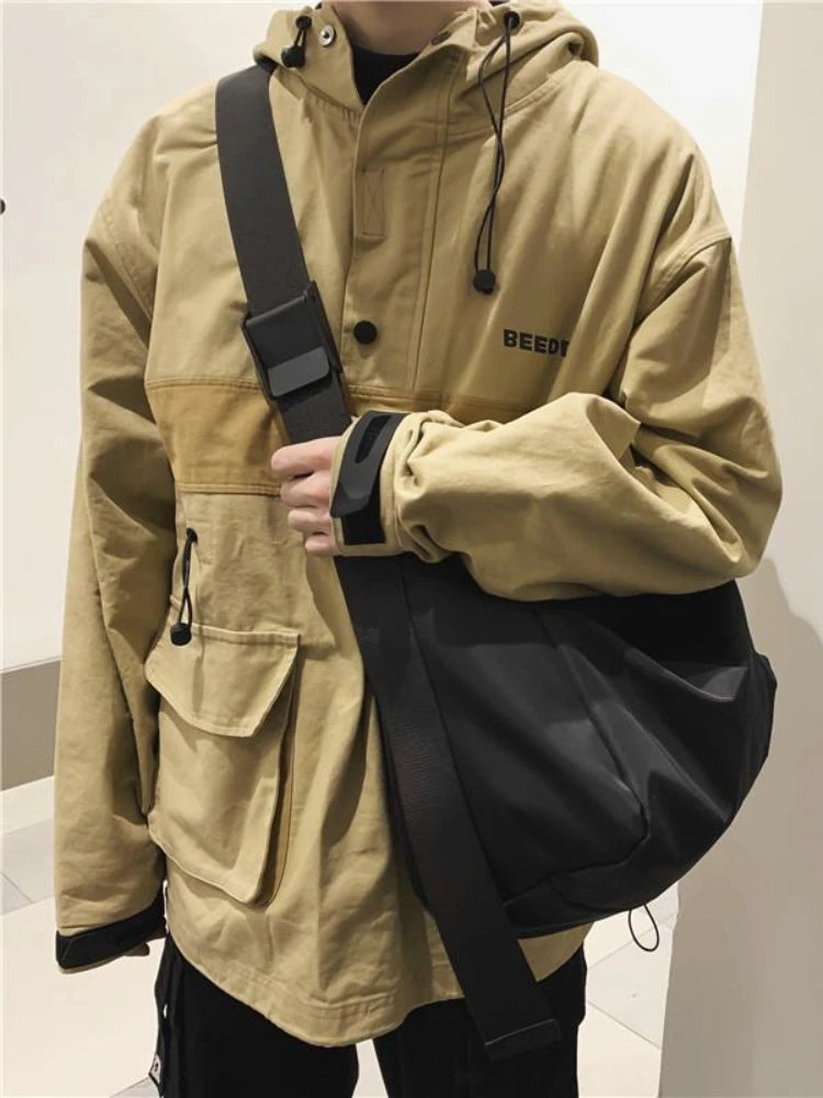 Large Capacity Adjustable Strap Shoulder Bag for Men Women