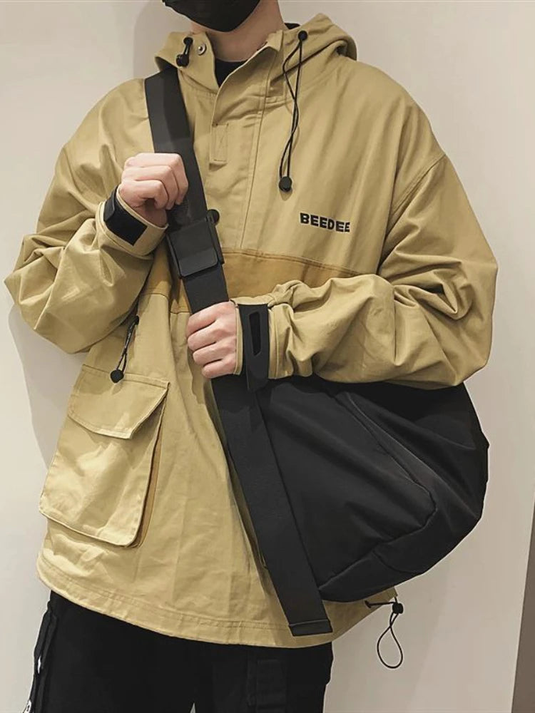 Large Capacity Adjustable Strap Shoulder Bag for Men Women