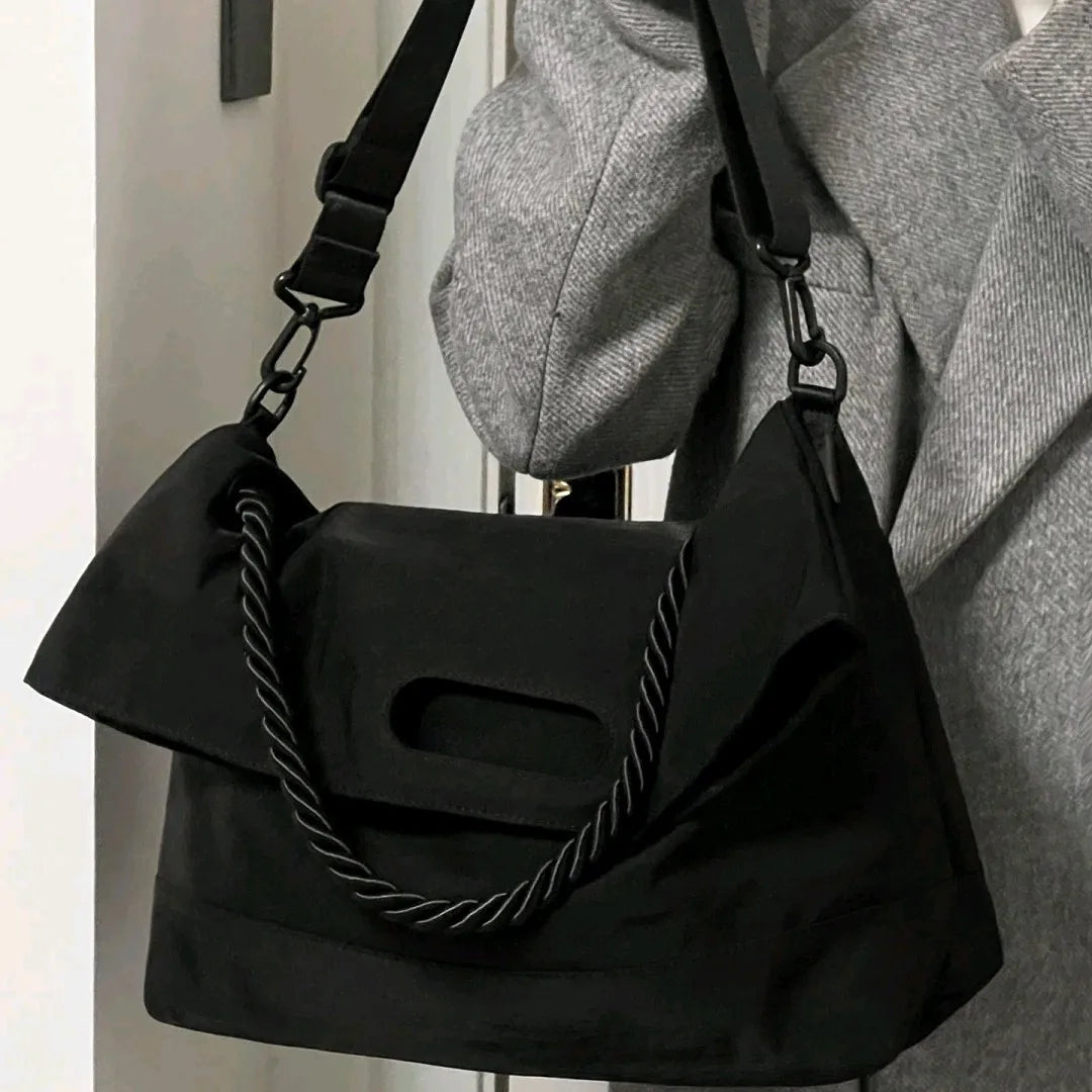 Foufurieux Square Shoulder Bag Retro Foldable Underarm Hobo Purse
