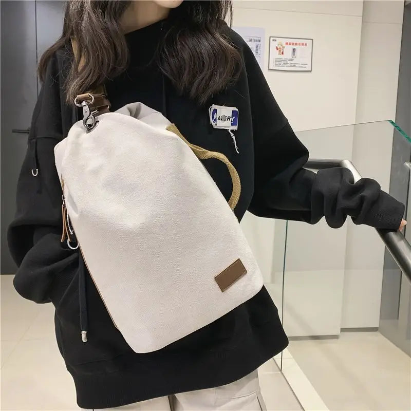 Foufurieux Canvas Bag Sports Chest Bags for Women Large Capacity