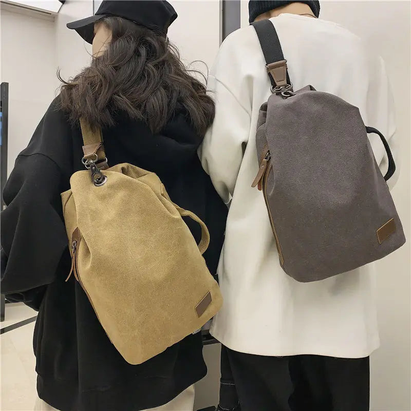 Foufurieux Canvas Bag Sports Chest Bags for Women Large Capacity