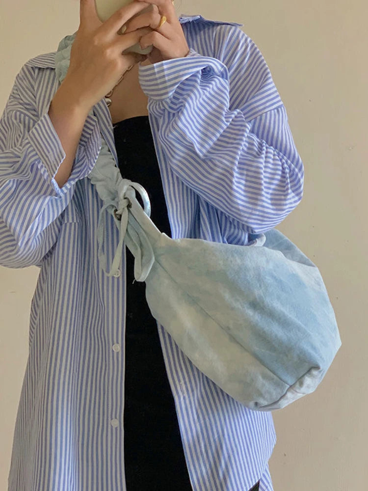 Tie Dye Canvas Messenger Bag for Women, Large Capacity Shoulder Bag