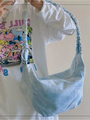 Tie Dye Canvas Messenger Bag for Women, Large Capacity Shoulder Bag
