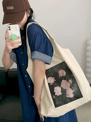 Foufurieux Canvas Shoulder Bag Large-capacity Literature and Art