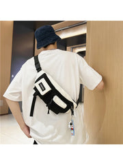 Foufurieux Canvas Fanny Pack Waist Bag Casual Shoulder Crossbody Chest Bags