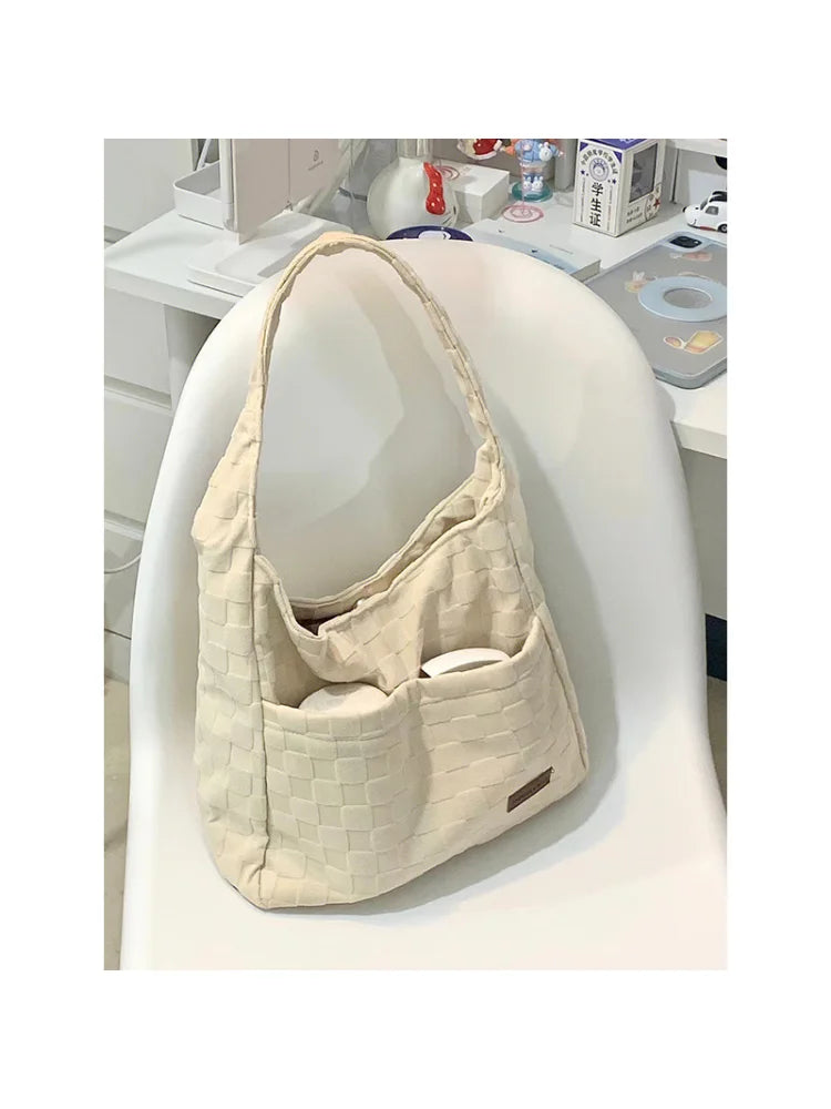 Foufurieux Canvas Tote Bag for Women Underarm Shoulder Bag