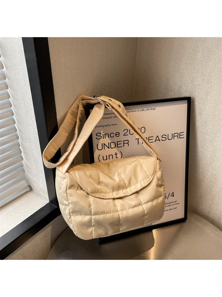 Foufurieux Adjustable Crossbody Bag for Women Soft Nylon Handbag Purses