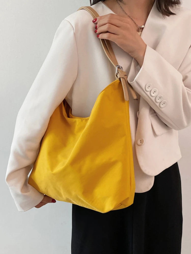 Retro Canvas Tote Bag Women Zipper Handbag Large Capacity