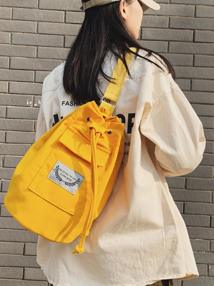 Foufurieux Chest Bags Solid Women Casual Drawstring Crossbody Multi-functional U