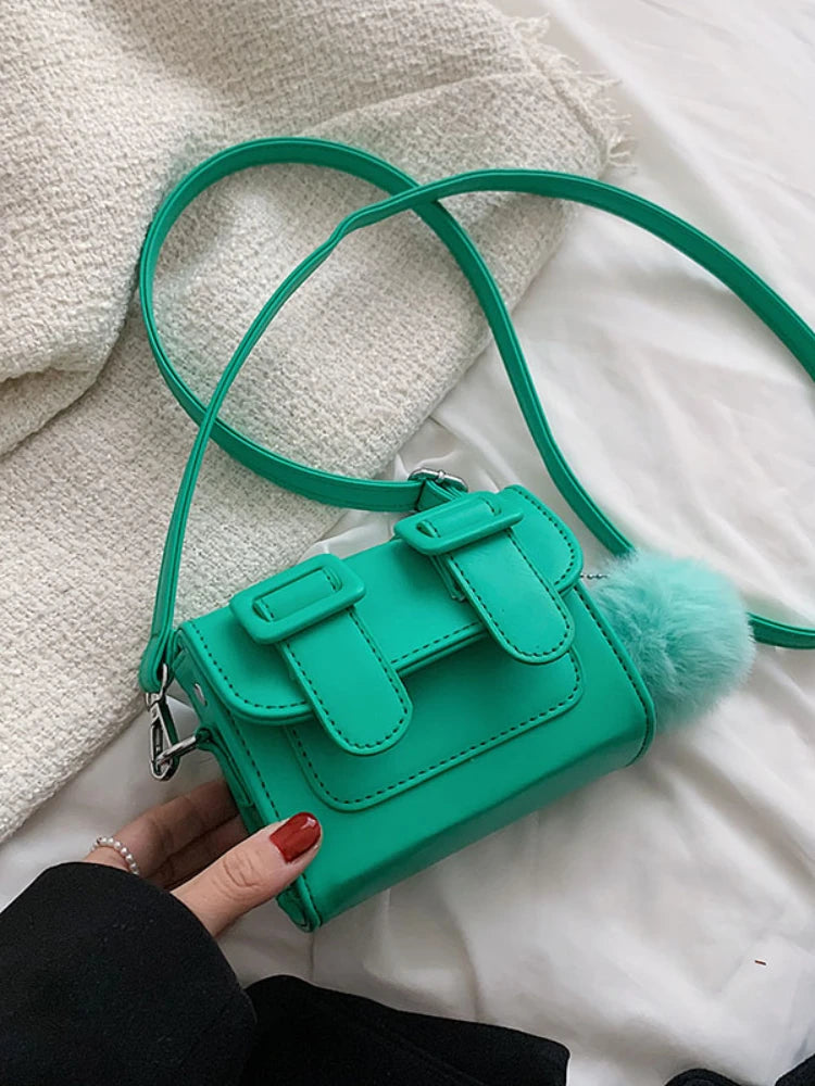Foufurieux Mini PU Leather Crossbody Bag for Women