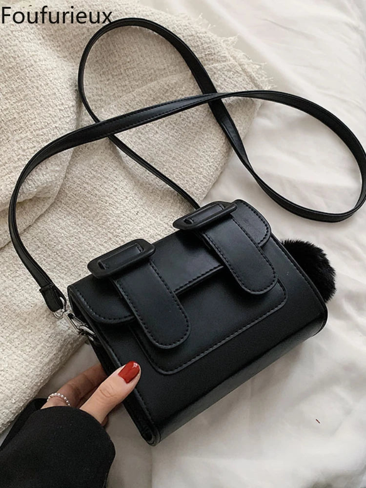Foufurieux Mini PU Leather Crossbody Bag for Women