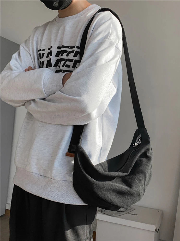 Canvas Cross Body Bag Men's Shoulder Bag Women's Backpack