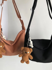 Canvas Crossbody Bags Women Shoulder Handbags Casual Purses Solid Bag