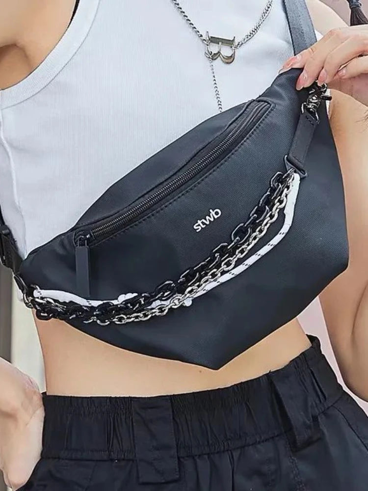 Foufurieux Fanny Bag Korea Style Women's Chest Bag Crossbody Bags Women High Pu