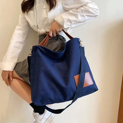 Canvas Handbag Women Large Capacity Tote Bag Commuting Shoulder Bag