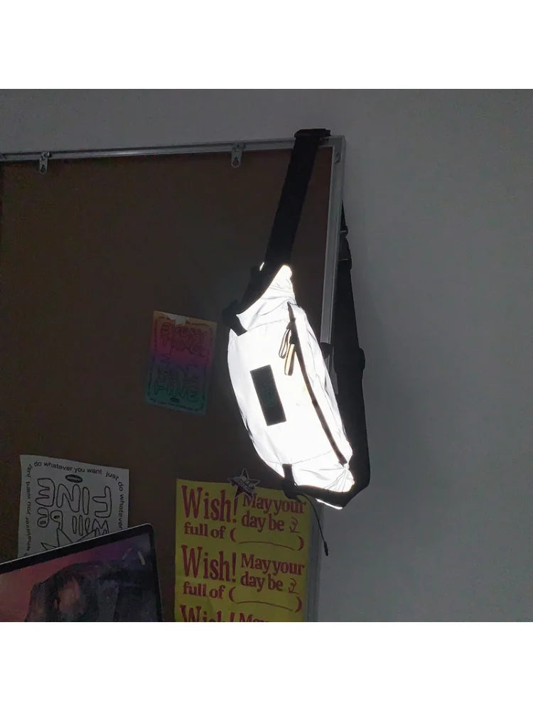 Reflective Luminous Chest Bag Crossbody Mobile Bag