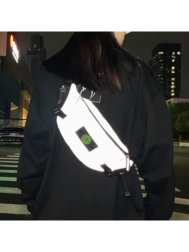 Reflective Luminous Chest Bag Crossbody Mobile Bag